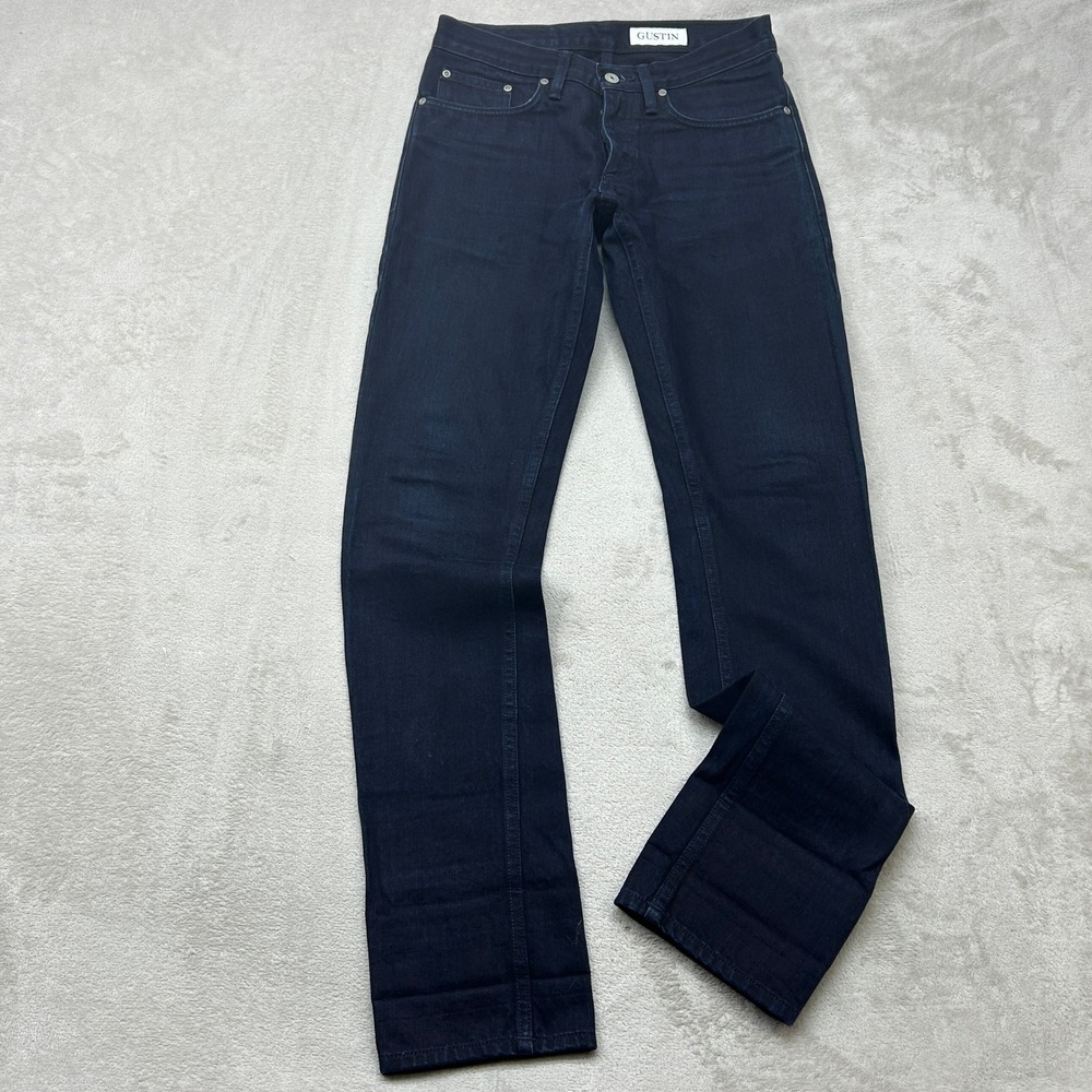 Gustin Jeans Men 30x33 Blue Slim Raw Denim Made in USA Indigo 5-Pocket Preppy